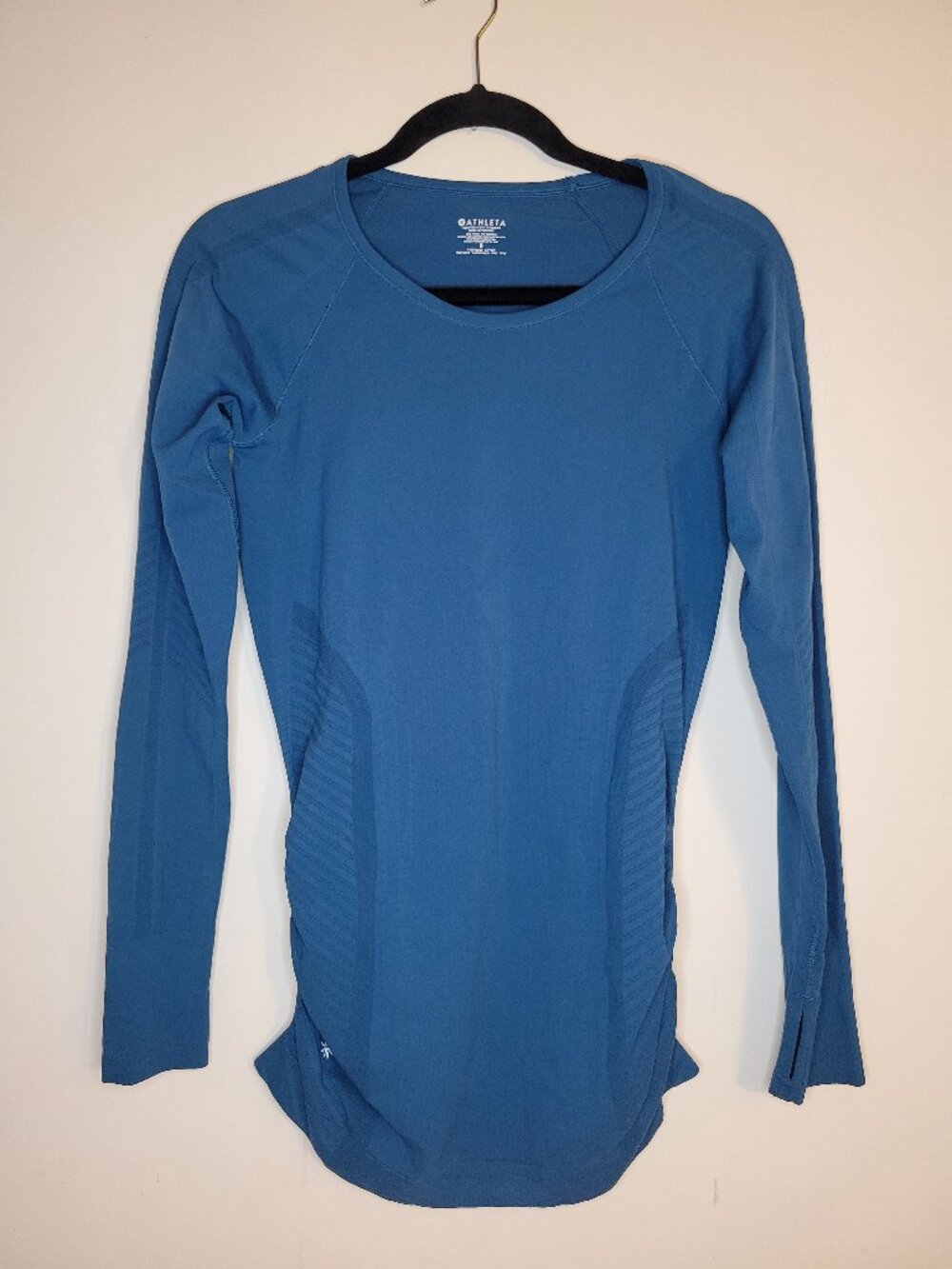 Athleta Top Women S Blue Speedlight Long Sleeve Seamless Workout Running Shirt